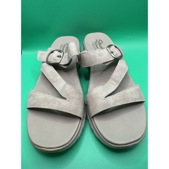 Skechers Women's Easy Going - Slides Sandals Relaxed Yoga Foam Fit Sz 8.5 Taupe - Picture 4 of 9
